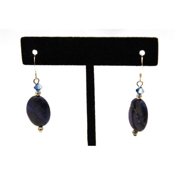 Handcrafted Lapis Lazuli Gemstone Bracelet & Earring Set With Sterling Silver - Picture 6 of 10